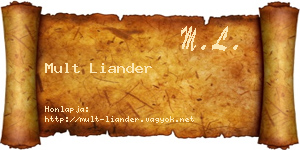 Mult Liander névjegykártya
